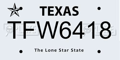 TFW6418 Texas License Plate