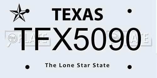 TFX5090 Texas License Plate