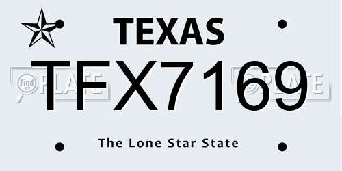 TFX7169 Texas License Plate