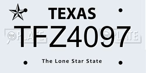 TFZ4097 Texas License Plate