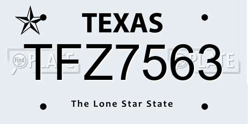 TFZ7563 Texas License Plate