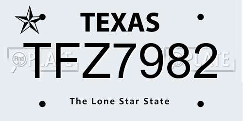 TFZ7982 Texas License Plate