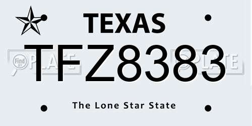 TFZ8383 Texas License Plate