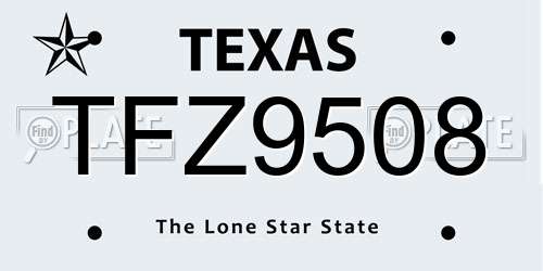 TFZ9508 Texas License Plate
