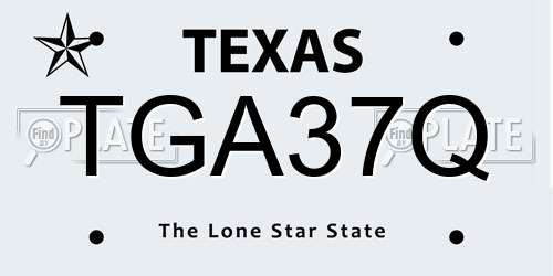 TGA37Q Texas License Plate