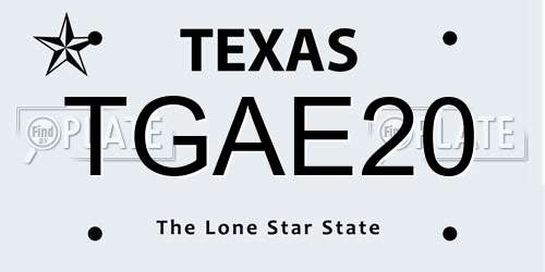 TGAE20 Texas License Plate