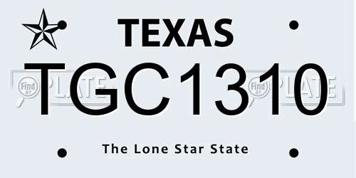 TGC1310 Texas License Plate