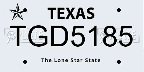 TGD5185 Texas License Plate