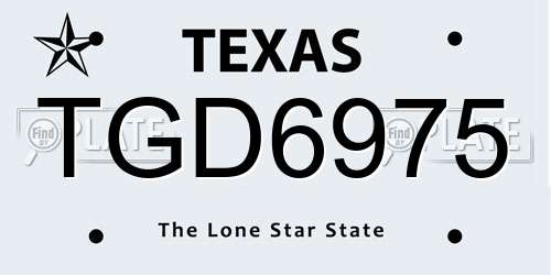 TGD6975 Texas License Plate