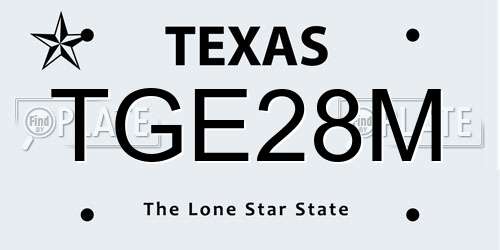 TGE28M Texas License Plate