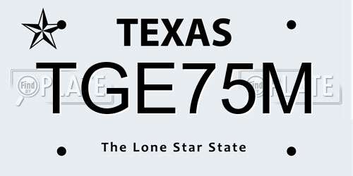 TGE75M Texas License Plate