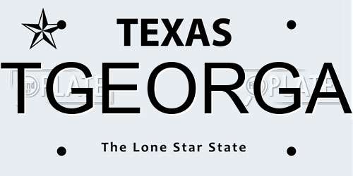 TGEORGA Texas License Plate
