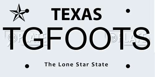 TGFOOTS Texas License Plate