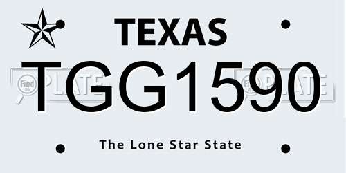 TGG1590 Texas License Plate
