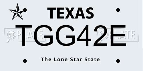 TGG42E Texas License Plate
