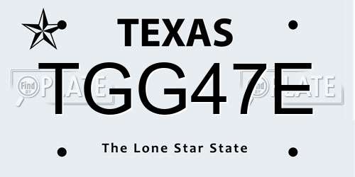 TGG47E Texas License Plate