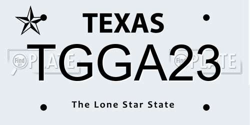 TGGA23 Texas License Plate