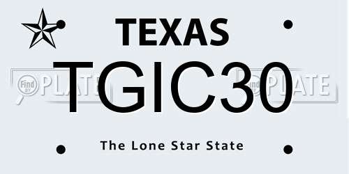 TGIC30 Texas License Plate