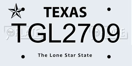 TGL2709 Texas License Plate