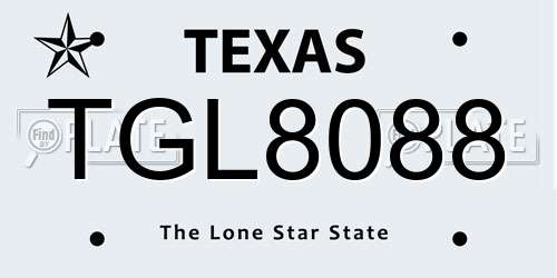 TGL8088 Texas License Plate