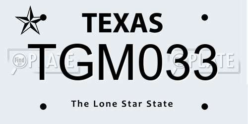 TGM033 Texas License Plate