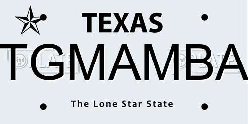TGMAMBA Texas License Plate