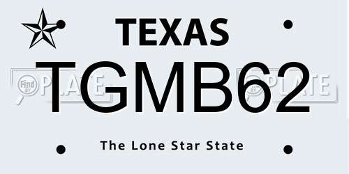 TGMB62 Texas License Plate