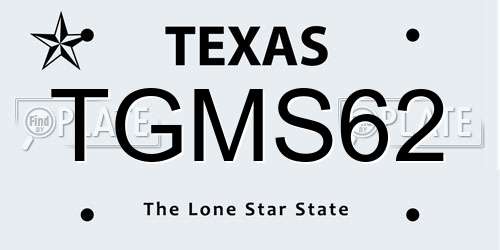 TGMS62 Texas License Plate