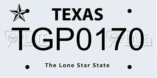 TGP0170 Texas License Plate