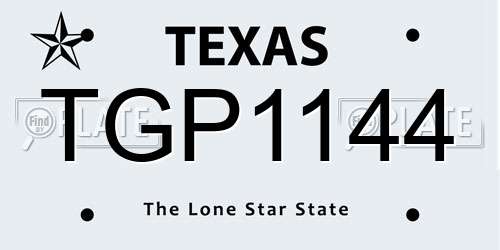 TGP1144 Texas License Plate