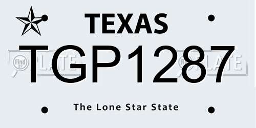 TGP1287 Texas License Plate