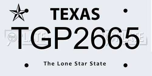 TGP2665 Texas License Plate