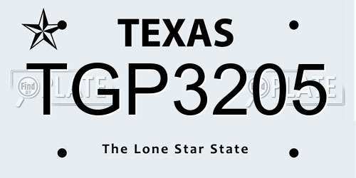 TGP3205 Texas License Plate