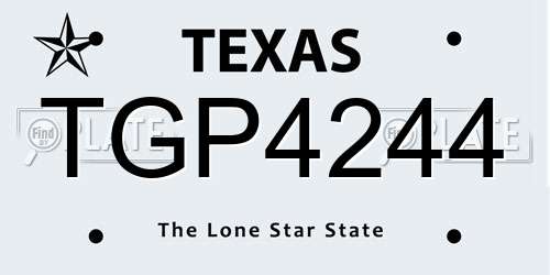 TGP4244 Texas License Plate