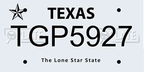 TGP5927 Texas License Plate