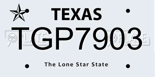 TGP7903 Texas License Plate