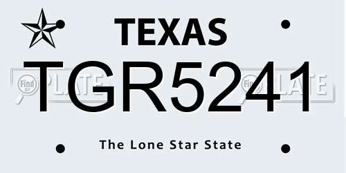 TGR5241 Texas License Plate