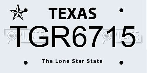 TGR6715 Texas License Plate