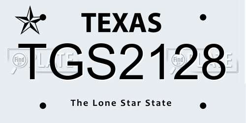 TGS2128 Texas License Plate