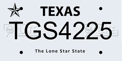 TGS4225 Texas License Plate
