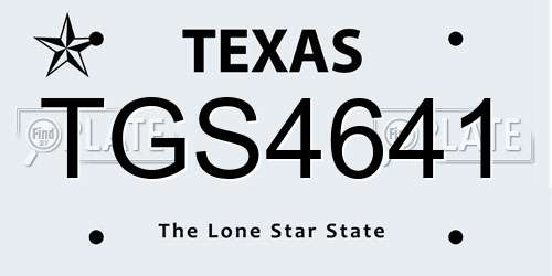 TGS4641 Texas License Plate
