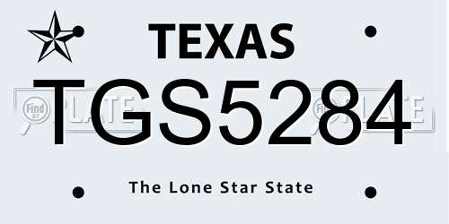 TGS5284 Texas License Plate