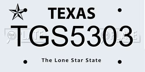 TGS5303 Texas License Plate