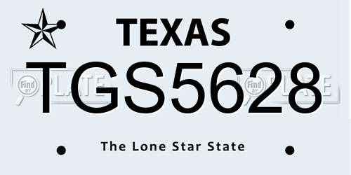 TGS5628 Texas License Plate