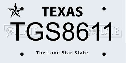 TGS8611 Texas License Plate