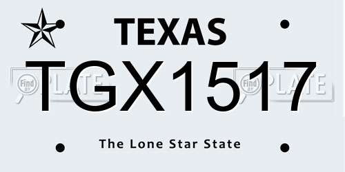 TGX1517 Texas License Plate
