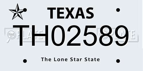 TH02589 Texas License Plate