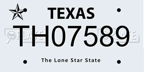 TH07589 Texas License Plate