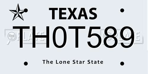 TH0T589 Texas License Plate