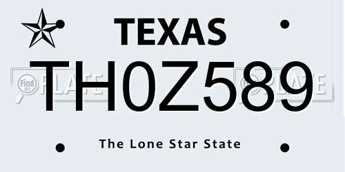 TH0Z589 Texas License Plate